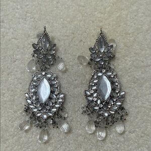 Elegant Silver tone Chandelier Earrings